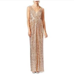Badgley Mischka Gold Sequin Gown
